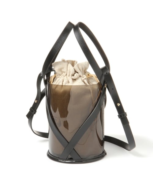 Andemiu（アンデミュウ）の「クリアトートバッグ（バッグ・ブラック/キャメル）」の7枚目の写真