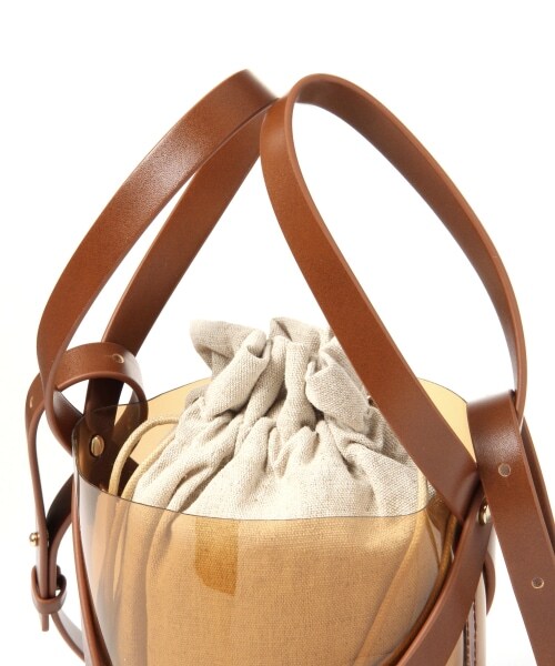 Andemiu（アンデミュウ）の「クリアトートバッグ（バッグ・ブラック/キャメル）」の20枚目の写真