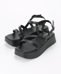 OUTLET | スクエアトゥー厚底サンダル(シューズ)