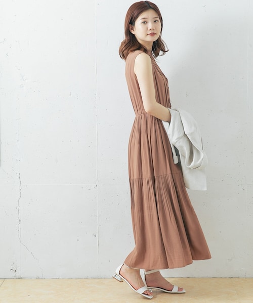 リネンランダムピンタックワンピース URBAN RESEARCH ROSSO WOMEN（アーバンリサーチ ロッソ）の