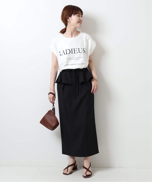 【新品】スピックアンドスパン　ロングプリーツスカート　ウエストゴム　ベルト スピックアンドスパン プリーツ ロングスカート ブラウンピンク