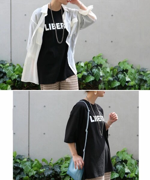 Sheson（シーズン）の「’LBERTY’ロゴビッグTee（Tシャツ/カットソー・レディース・アイボリー/ブラック・FREE）」の6枚目の写真