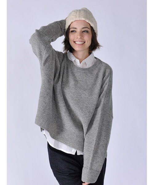 Rinajour（リナジュール）の「Rinajour/Bigニット（トップス・レディース・BLACK/GREY/GREEN・F）」の3枚目の写真