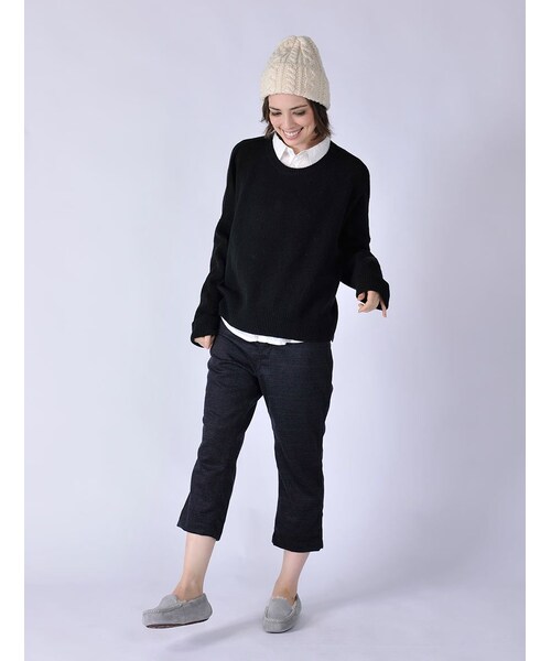 Rinajour（リナジュール）の「Rinajour/Bigニット（トップス・レディース・BLACK/GREY/GREEN・F）」の2枚目の写真