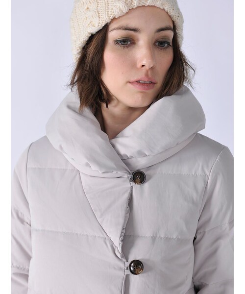 Rinajour（リナジュール）の「Rinajour/ショールカラーダウン（ジャケット/アウター・レディース・L/GREY/NAVY・1/2）」の6枚目の写真