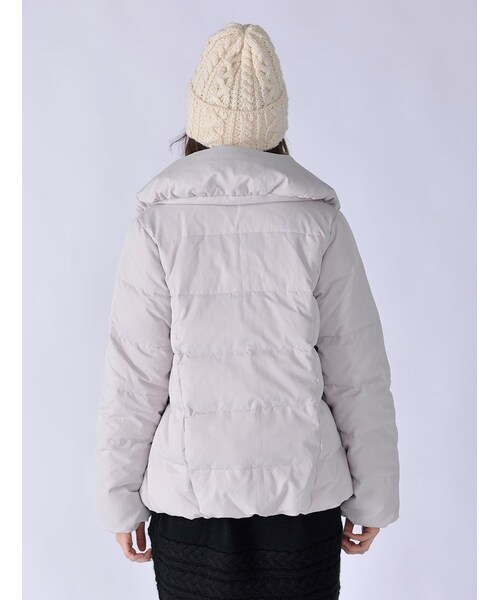 Rinajour（リナジュール）の「Rinajour/ショールカラーダウン（ジャケット/アウター・レディース・L/GREY/NAVY・1/2）」の4枚目の写真