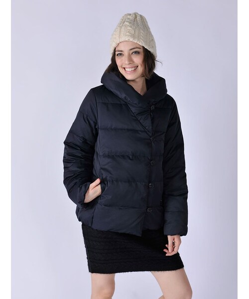 Rinajour（リナジュール）の「Rinajour/ショールカラーダウン（ジャケット/アウター・レディース・L/GREY/NAVY・1/2）」の18枚目の写真