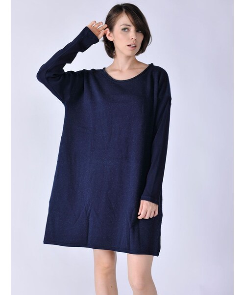 Rinajour（リナジュール）の「ウール裏毛+ニットOP（ワンピース/ドレス・レディース・GREY/CHARCOL/NAVY・F）」の9枚目の写真