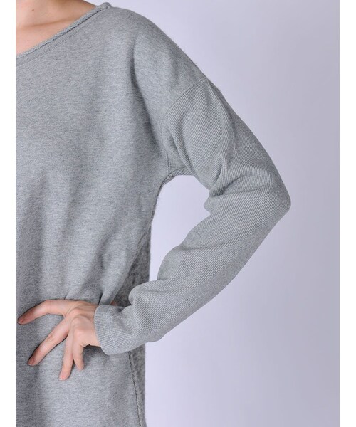 Rinajour（リナジュール）の「ウール裏毛+ニットOP（ワンピース/ドレス・レディース・GREY/CHARCOL/NAVY・F）」の6枚目の写真