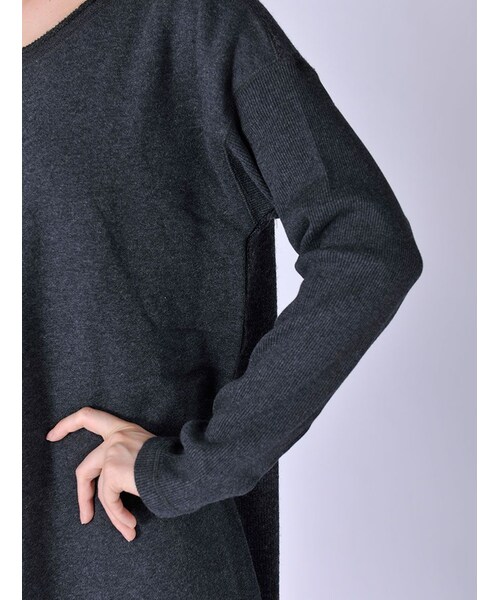 Rinajour（リナジュール）の「ウール裏毛+ニットOP（ワンピース/ドレス・レディース・GREY/CHARCOL/NAVY・F）」の22枚目の写真