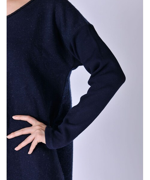 Rinajour（リナジュール）の「ウール裏毛+ニットOP（ワンピース/ドレス・レディース・GREY/CHARCOL/NAVY・F）」の14枚目の写真