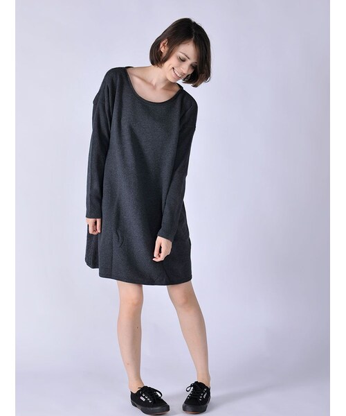 Rinajour（リナジュール）の「ウール裏毛+ニットOP（ワンピース/ドレス・レディース・GREY/CHARCOL/NAVY・F）」の18枚目の写真