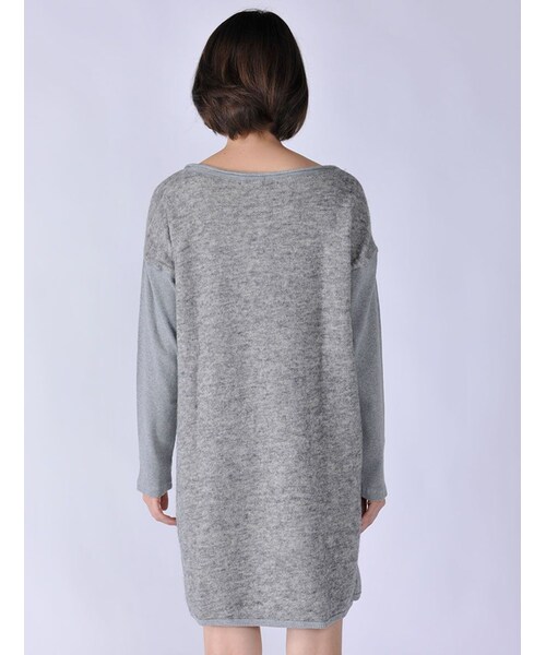 Rinajour（リナジュール）の「ウール裏毛+ニットOP（ワンピース/ドレス・レディース・GREY/CHARCOL/NAVY・F）」の4枚目の写真
