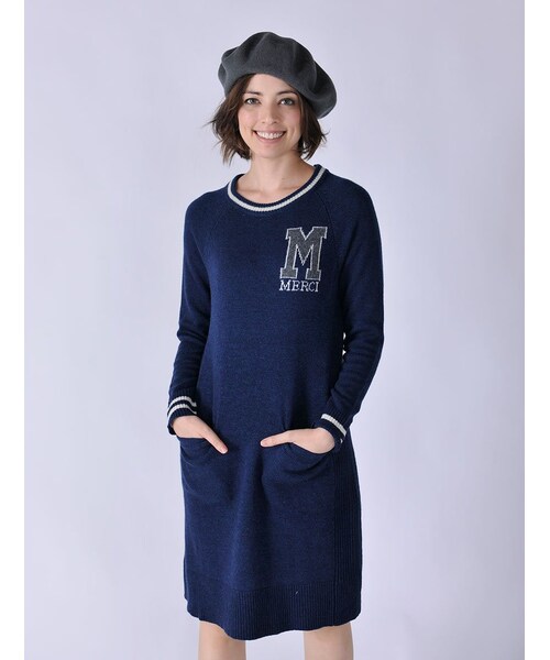 Rinajour（リナジュール）の「Rinajour/レタードニットOP（ワンピース/ドレス・レディース・GREY/ENJI/NAVY・F）」の8枚目の写真