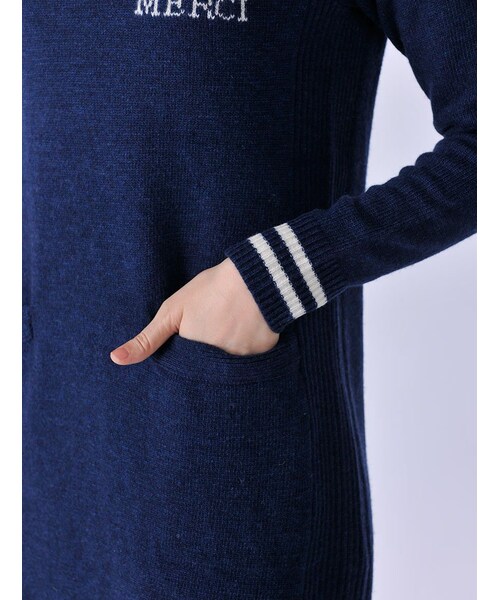 Rinajour（リナジュール）の「Rinajour/レタードニットOP（ワンピース/ドレス・レディース・GREY/ENJI/NAVY・F）」の13枚目の写真