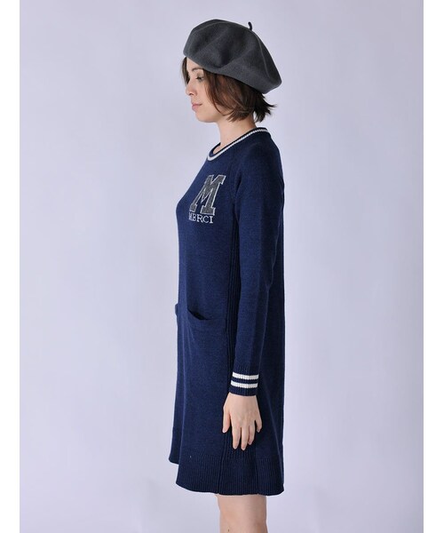 Rinajour（リナジュール）の「Rinajour/レタードニットOP（ワンピース/ドレス・レディース・GREY/ENJI/NAVY・F）」の10枚目の写真