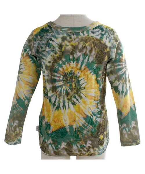 One deux boo(ワンドゥーブー)の「ロングスリーブTee(渦巻きタイダイ)(トップス・キッズ・グリーン/レッド・XS(80~90cm)/S(100~110cm)/M(120~130cm)/L(140~150cm))」の3枚目の写真