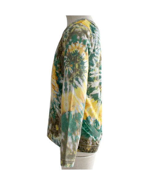 One deux boo(ワンドゥーブー)の「ロングスリーブTee(渦巻きタイダイ)(トップス・キッズ・グリーン/レッド・XS(80~90cm)/S(100~110cm)/M(120~130cm)/L(140~150cm))」の2枚目の写真