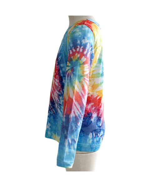 One deux boo(ワンドゥーブー)の「ロングスリーブTee(渦巻きタイダイ)(トップス・キッズ・グリーン/レッド・XS(80~90cm)/S(100~110cm)/M(120~130cm)/L(140~150cm))」の5枚目の写真