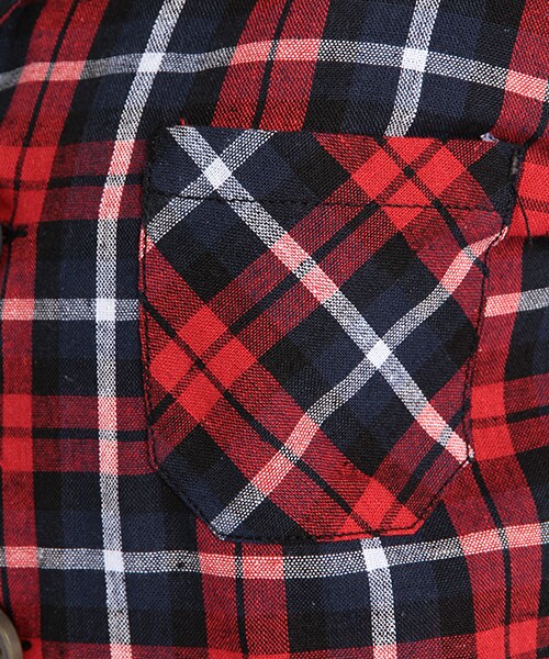 DOUBLE NAME（ダブルネーム）の「【STYLE BOOK掲載】チェックコート（ジャケット/アウター・レディース・ネイビー/レッド・FREE）」の6枚目の写真