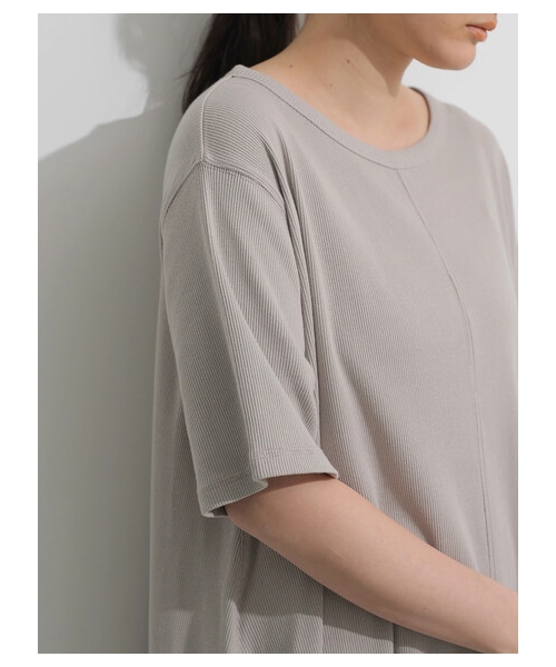 AMERICAN HOLIC（アメリカンホリック）の「テレコクルーネックカットワンピース（ワンピース/ドレス・チャコールグレー/グレーベージュ/ブラウン/イエロー・M/L）」の8枚目の写真