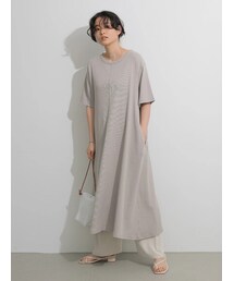 AMERICAN HOLIC | テレコクルーネックカットワンピース(ワンピース/ドレス)