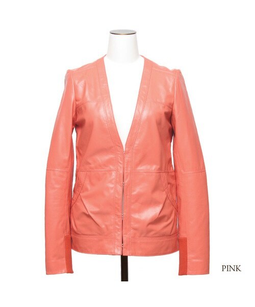 MURIEL&MERCURIA（マリエルアンドマキュリア）の「レザージャケット（その他アウター・レディース・BLACK/MINT/MUSTARD/OFF/PINK・38）」の5枚目の写真