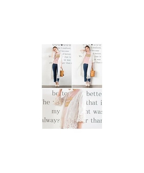 Sheson（シーズン）の「刺繍レースカーディガン（カーディガン/ボレロ・レディース・ホワイト/ブラック・FREE）」の3枚目の写真