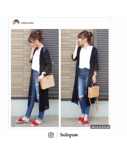 Sheson（シーズン）の「刺繍レースカーディガン（カーディガン/ボレロ・レディース・ホワイト/ブラック・FREE）」の9枚目の写真