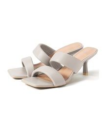 GRL | スクエアトゥダブルパテッドミュールサンダル(サンダル)