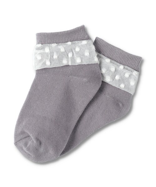 BRANSHES（ブランシェス）の「チュールアンクルソックス（ソックス/靴下・キッズ・イエロー/ブルーグレー・13cm～21cm）」の2枚目の写真
