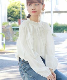 Crisp yours | シャーリングフリルブラウス[c1k2829b](シャツ/ブラウス)