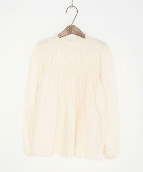 Crisp yours（クリスプユアーズ）の「シャーリングフリルブラウス[c1k2829b]（シャツ/ブラウス・レディース・アイボリー/ホワイト・FREE）」の4枚目の写真