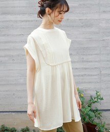 Crisp | カラーパイピングタックチュニック[c1R2817](シャツ/ブラウス)