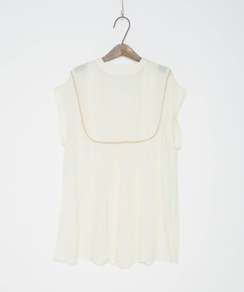 Crisp（クリスプ）の「カラーパイピングタックチュニック[c1R2817]（シャツ/ブラウス・レディース・アイボリー/ホワイト・FREE）」の4枚目の写真