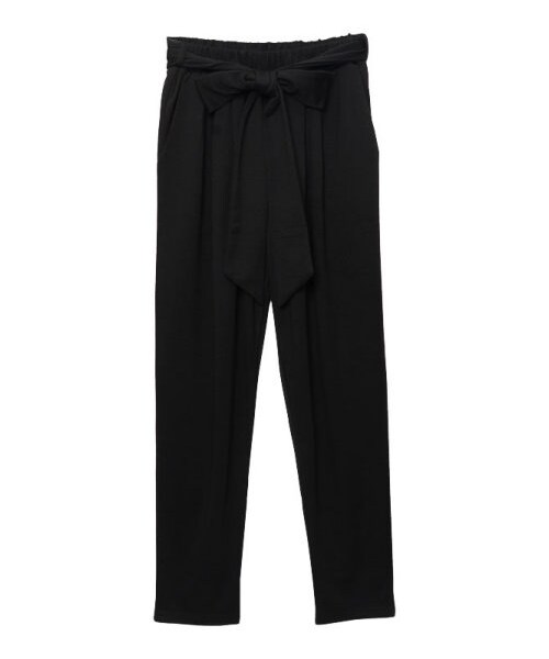 Re:EDIT（リエディ）の「ウエストリボンハイウエストテーパードパンツ（パンツ・レディース・ブラック/グレー/チャコールグレー/ワイン/モスグリーン/ネイビー・M）」の3枚目の写真