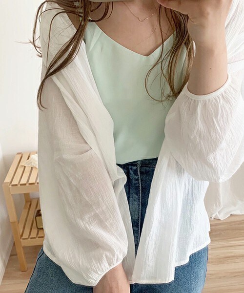 chocomee（チョコミー）の「インナーキャミ（キャミソール・レディース・ホワイト/グリーン/ブラック・FREE）」の3枚目の写真