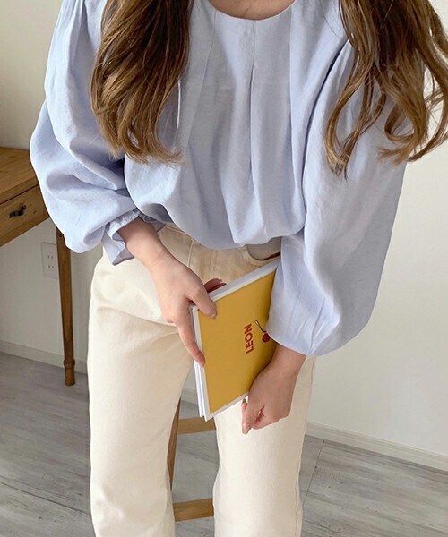 chocomee（チョコミー）の「パステルブラウス（シャツ/ブラウス・レディース・ホワイト/ブルー・FREE）」の2枚目の写真