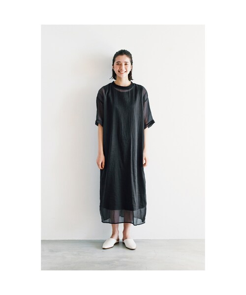 avecmoi(アヴェクモワ)の「アヴェクモワ シアーワンピース〈ブラック〉(レディースファッション > ワンピース・チュニック > ワンピース・レディース・ブラック・(身幅60cm)/(身幅63cm)/(身幅57cm)/(身幅54cm))」の6枚目の写真