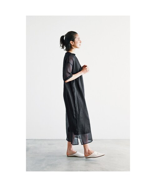 avecmoi(アヴェクモワ)の「アヴェクモワ シアーワンピース〈ブラック〉(レディースファッション > ワンピース・チュニック > ワンピース・レディース・ブラック・(身幅60cm)/(身幅63cm)/(身幅57cm)/(身幅54cm))」の7枚目の写真