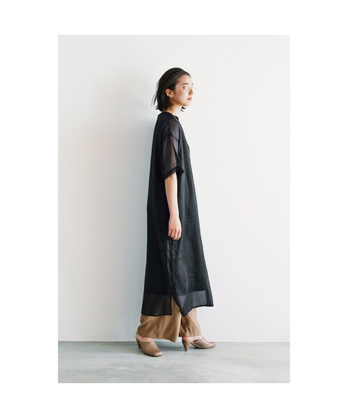 avecmoi(アヴェクモワ)の「アヴェクモワ シアーワンピース〈ブラック〉(レディースファッション > ワンピース・チュニック > ワンピース・レディース・ブラック・(身幅60cm)/(身幅63cm)/(身幅57cm)/(身幅54cm))」の10枚目の写真