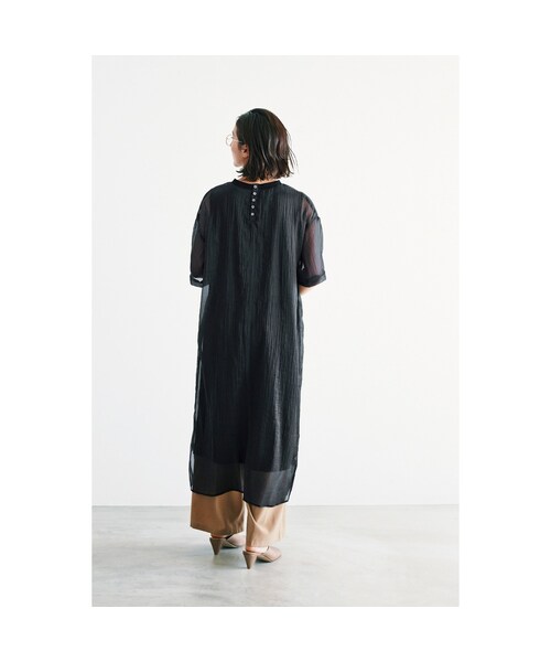 avecmoi(アヴェクモワ)の「アヴェクモワ シアーワンピース〈ブラック〉(レディースファッション > ワンピース・チュニック > ワンピース・レディース・ブラック・(身幅60cm)/(身幅63cm)/(身幅57cm)/(身幅54cm))」の11枚目の写真