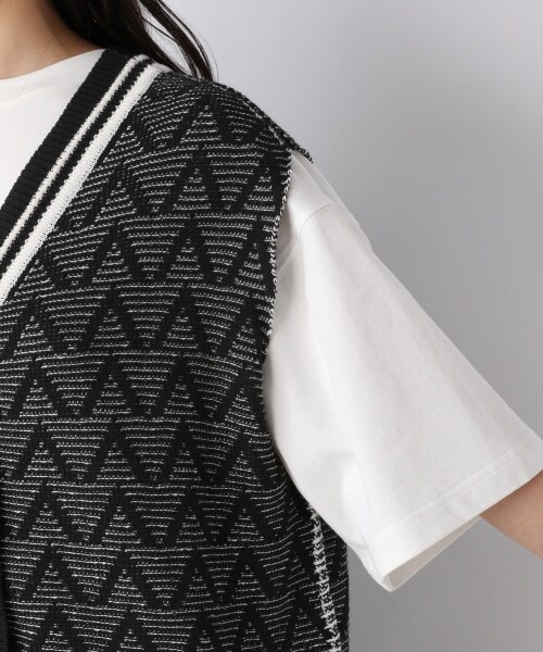 JEANASIS(ジーナシス)の「7Gジャガード2WAYベスト(トップス・ブラック()/グレーピンク()/ネイビーグリーン())」の13枚目の写真