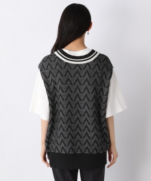 JEANASIS(ジーナシス)の「7Gジャガード2WAYベスト(トップス・ブラック()/グレーピンク()/ネイビーグリーン())」の11枚目の写真