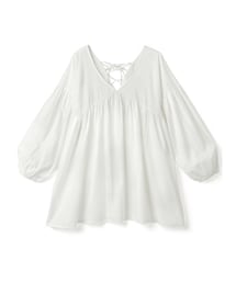 バックリボンボリュームスリーブチュニック