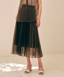 city（シティ）の「シアーシャンブレープリーツスカート（その他）」