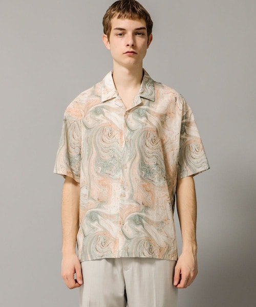 08sircus(ゼロエイトサーカス)の「Marble print piping o/c shirt(その他・メンズ・PINK/OLIVE・4/5)」の14枚目の写真