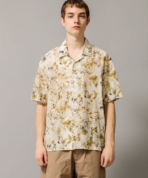 08sircus(ゼロエイトサーカス)の「Marble print piping o/c shirt(その他・メンズ・PINK/OLIVE・4/5)」の4枚目の写真
