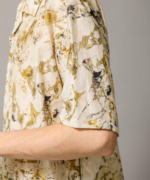 08sircus(ゼロエイトサーカス)の「Marble print piping o/c shirt(その他・メンズ・PINK/OLIVE・4/5)」の8枚目の写真