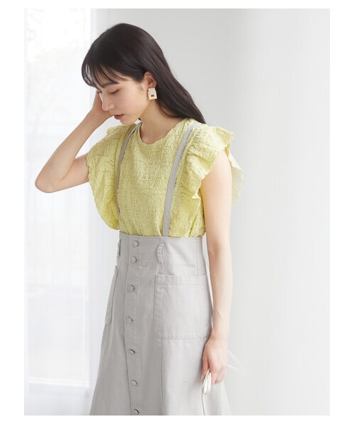 Green　Parks（グリーンパークス）の「・SUGAR SPOON カラーツイルジャンスカ（ワンピース/ドレス・アイボリー/グレー/ブラック/イエロー・F）」の5枚目の写真